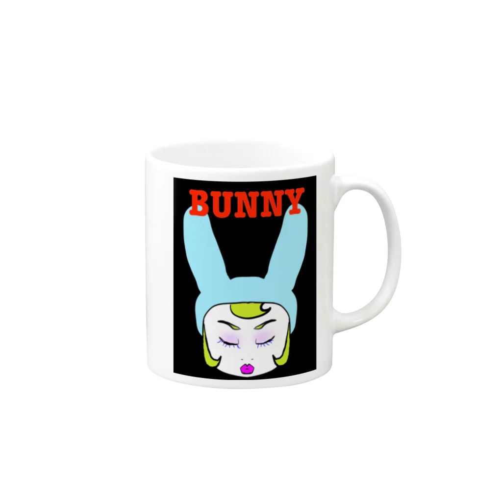 mamo〜のBunny girl Mug :right side of the handle