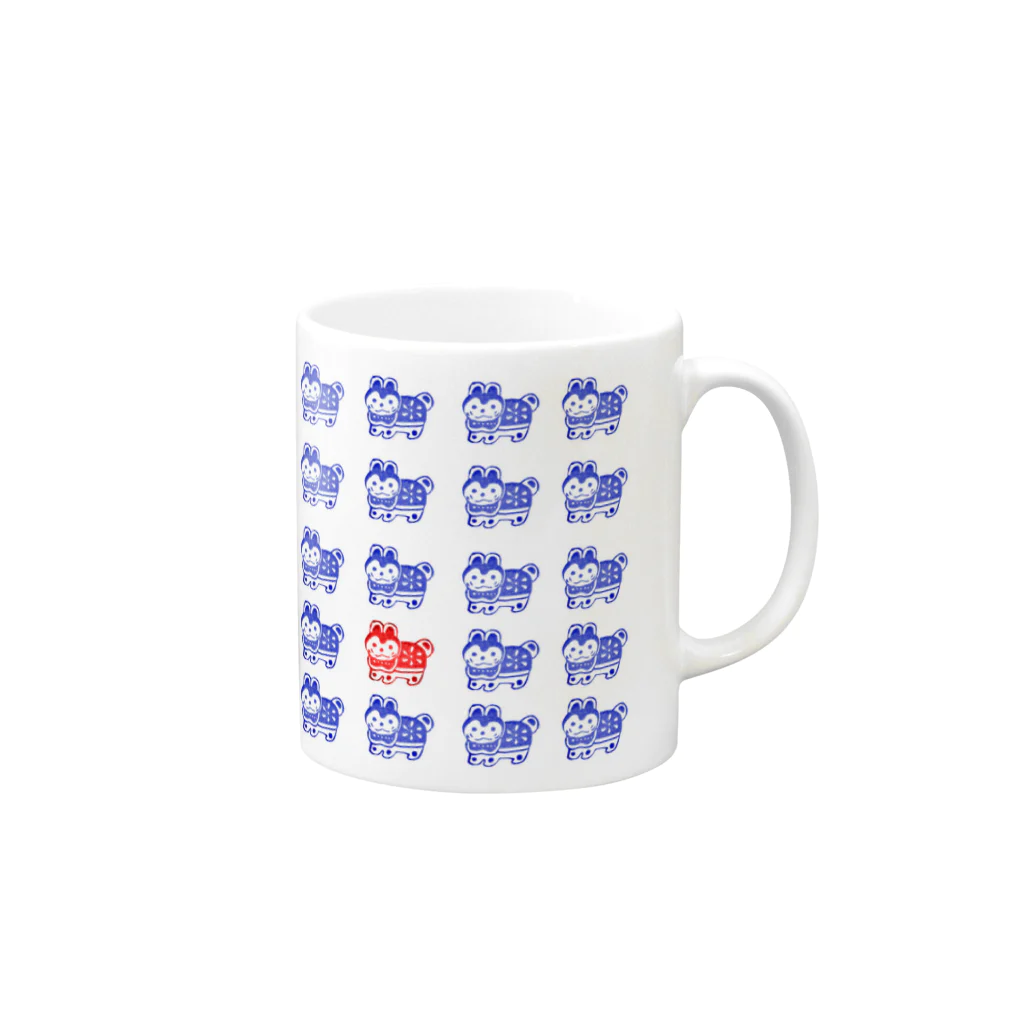 くろすけの張子犬はんこ Mug :right side of the handle