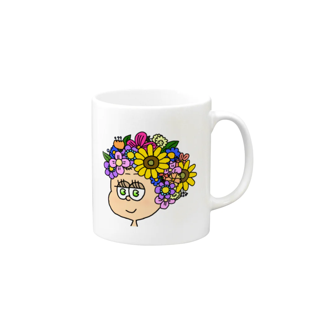 AYA_soundのflower girl Mug :right side of the handle