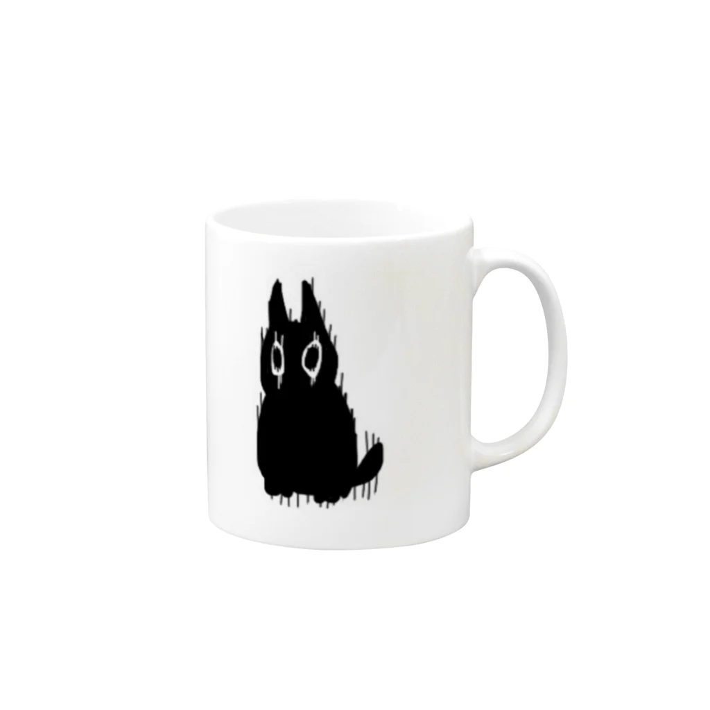 Asteroidのびっくりしたねこ Mug :right side of the handle