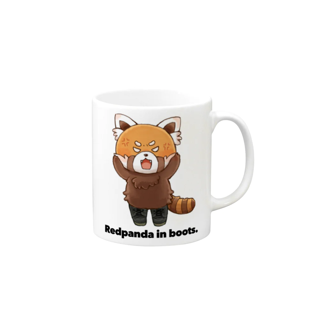 Bandessineeの長靴を履いたレッサーパンダ Mug :right side of the handle