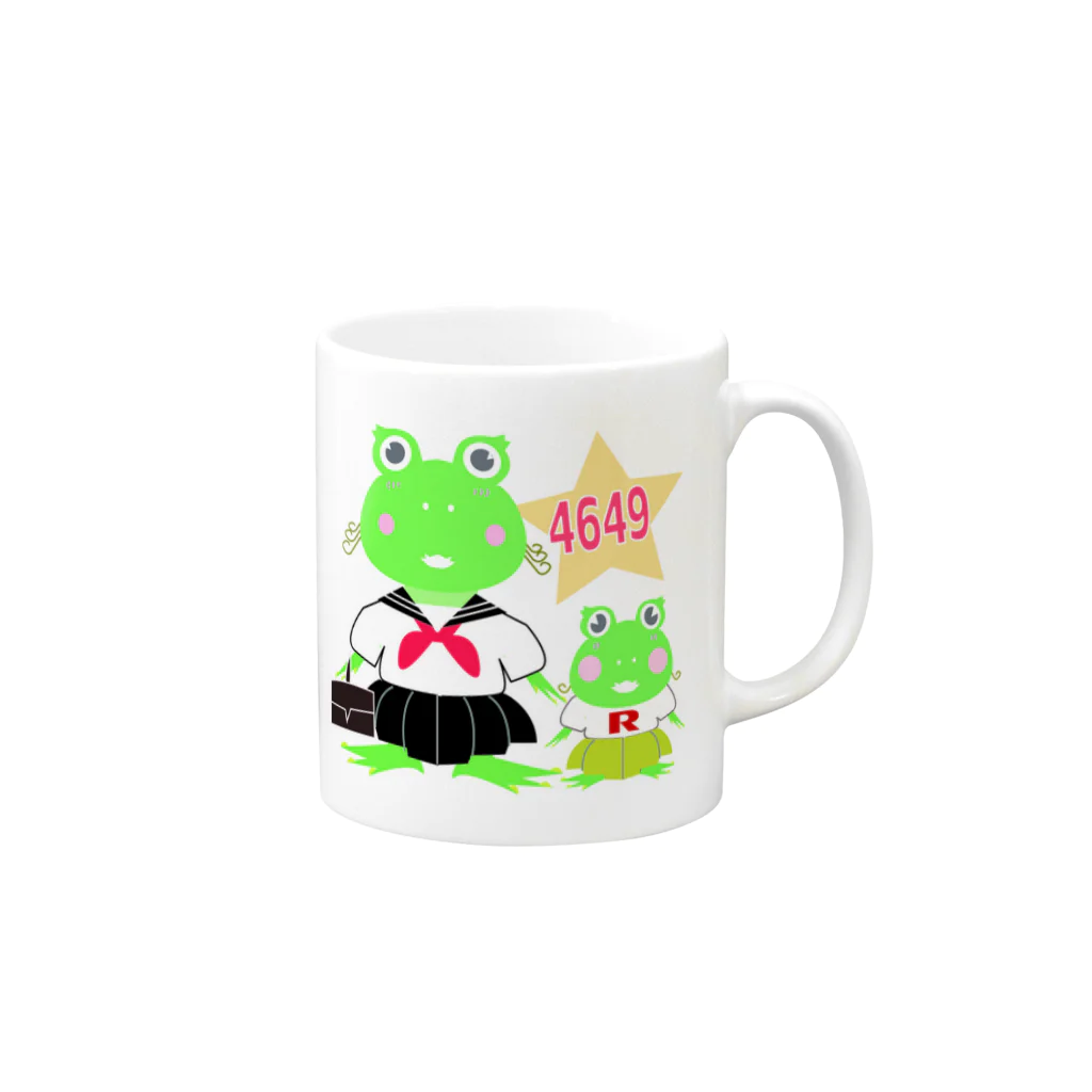 カエルキャラの店の4649！サッチ＆レイナ Mug :right side of the handle