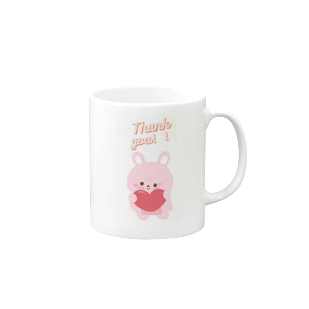 Tsubachan Shop【シンプルでかっこいい・かわいいデザイン中心】のバレンタインちゃん Mug :right side of the handle