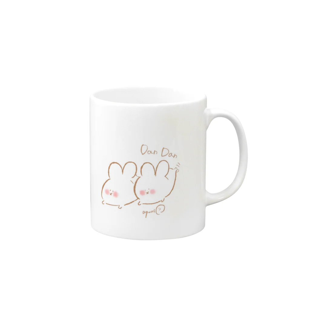 ayumiのゆるっとショップのだんだんうさぎのまぐ Mug :right side of the handle