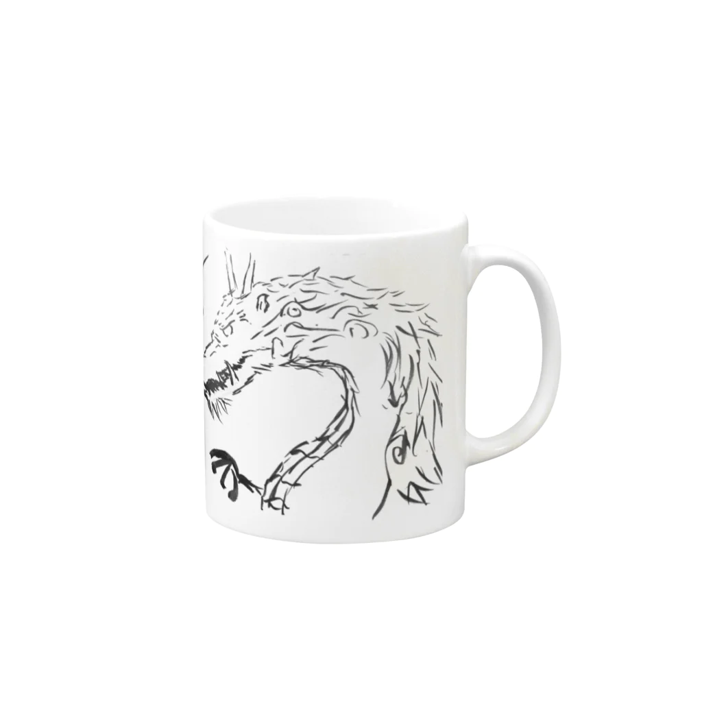 ゆーたの筆絵　龍 Mug :right side of the handle