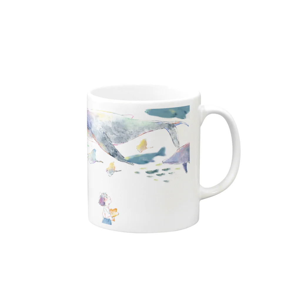 はやみん合唱団 織声の祝福のまなざし（織声） Mug :right side of the handle