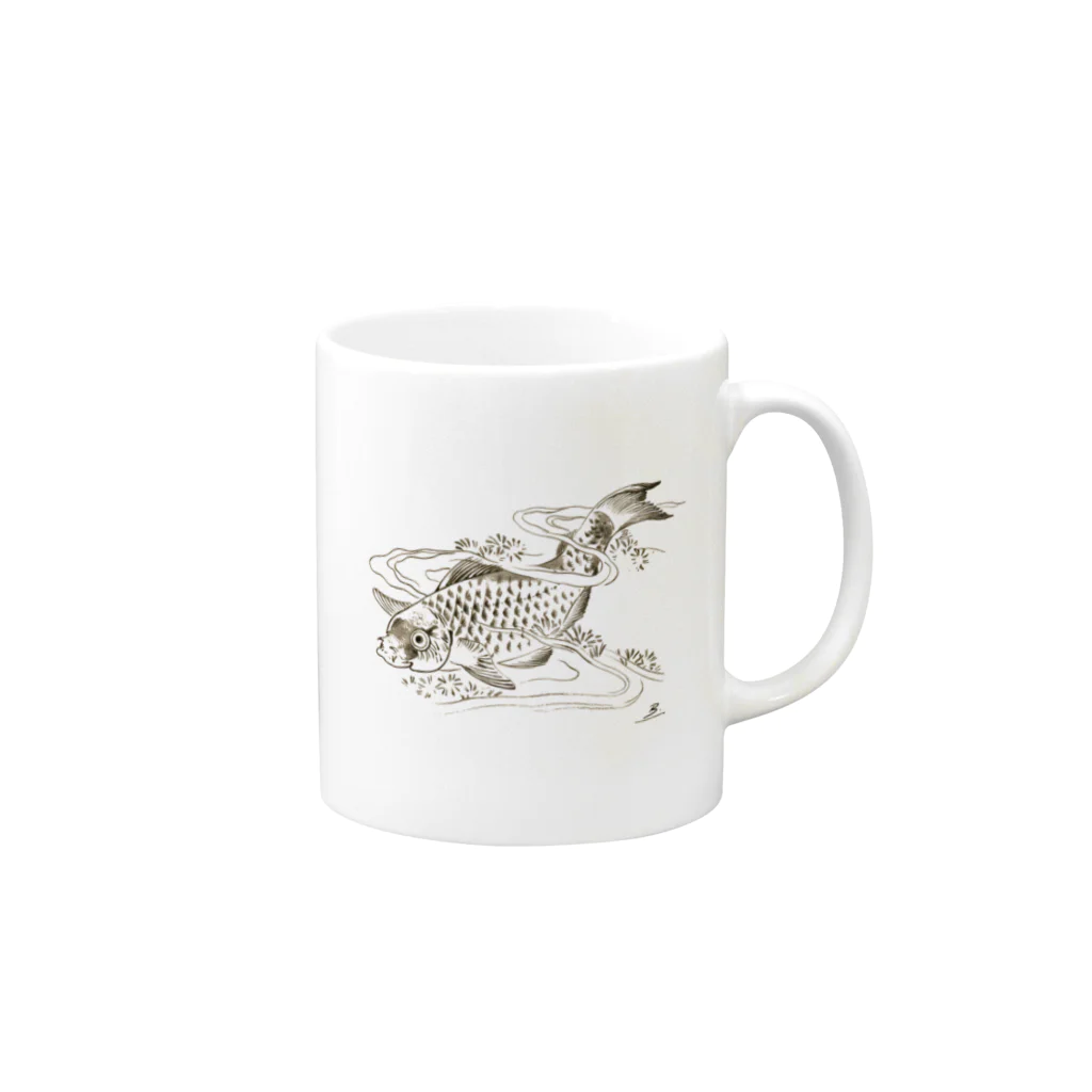 PD selectionのPoisson dans une vague.：波の中の魚。(b14506646) Mug :right side of the handle