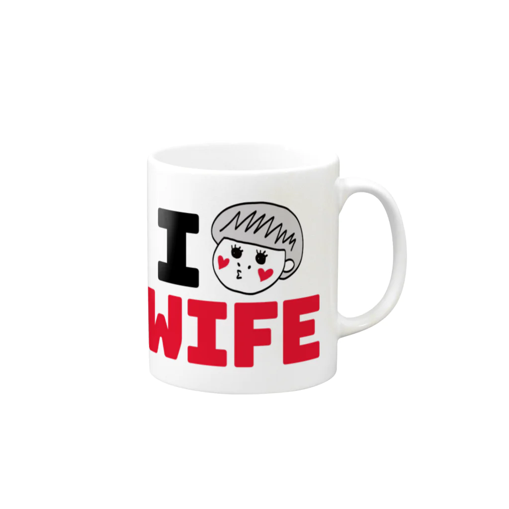 そんな奥さんおらんやろのI am WIFEシリーズ (そんな奥さんおらんやろ) Mug :right side of the handle