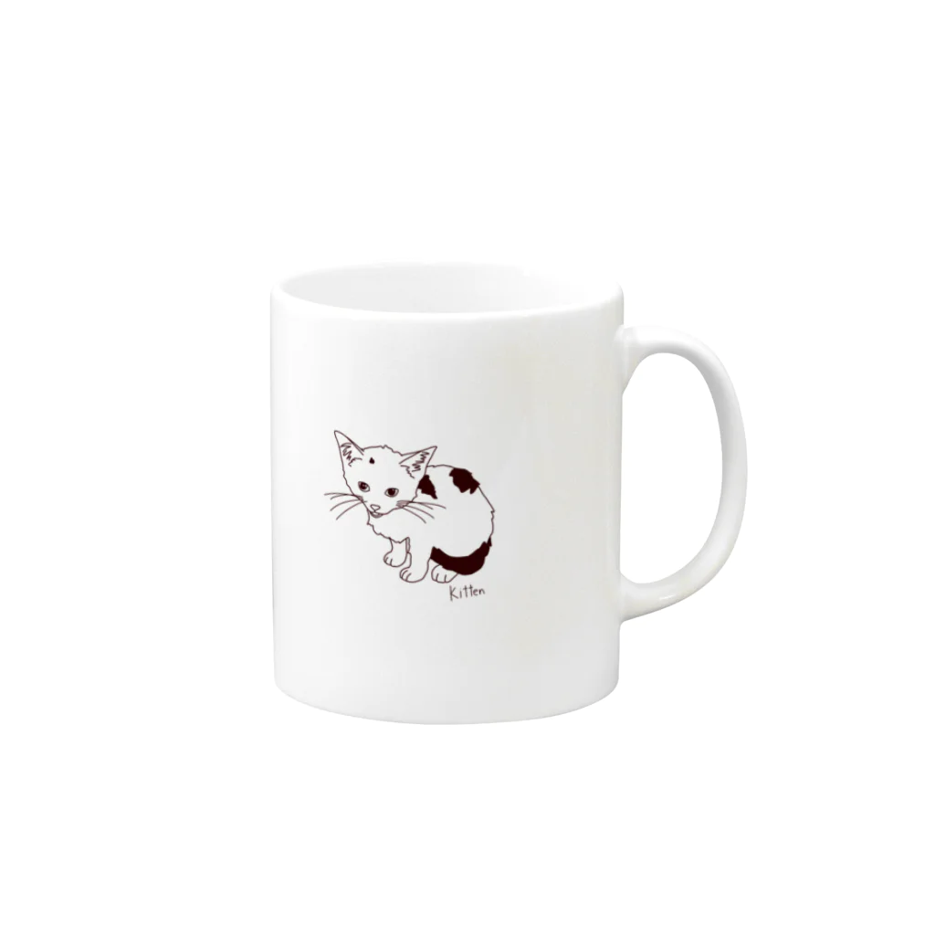 アニモーズのウシちゃん Mug :right side of the handle