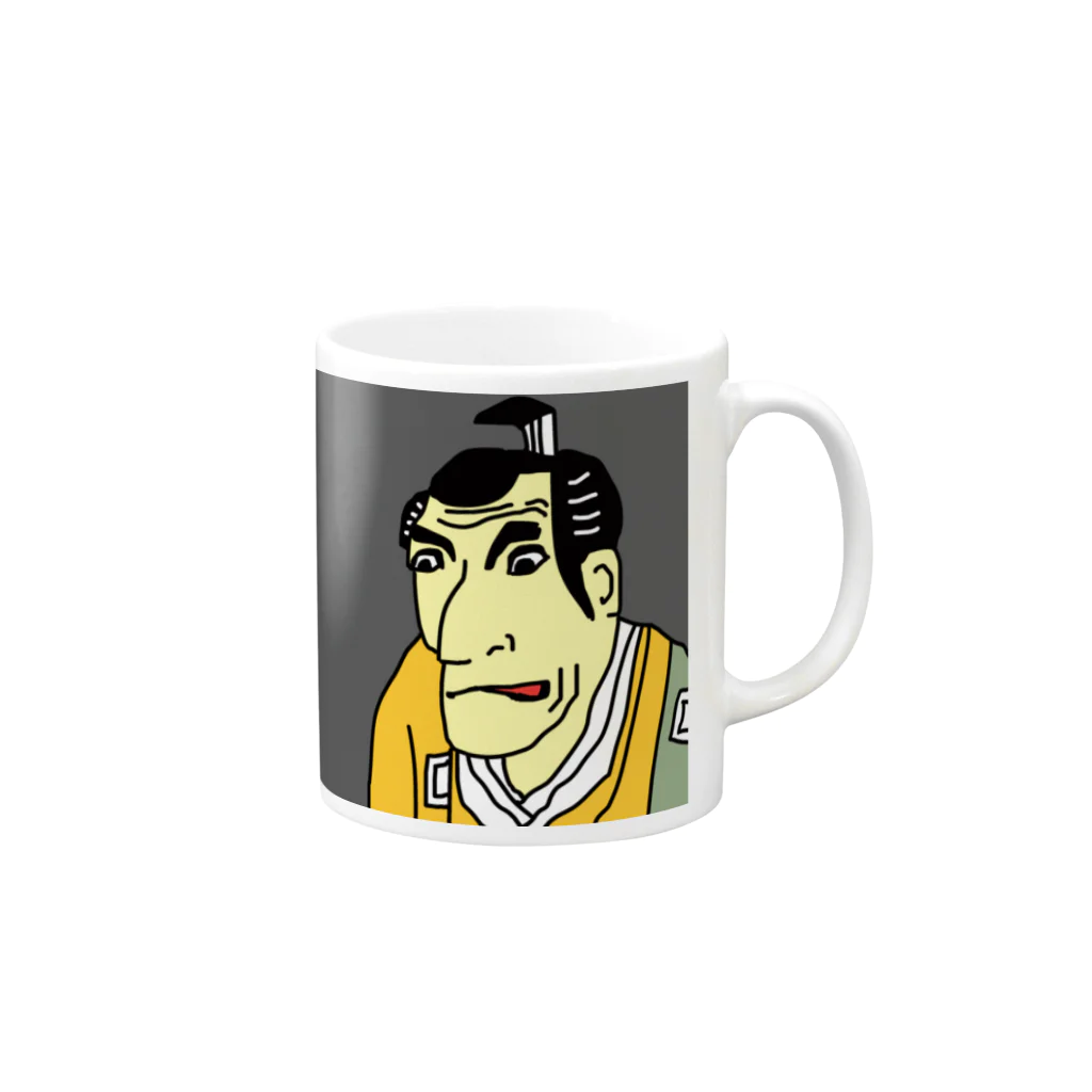 じゃぱにぃずぴぃぽぅの市川鰕蔵の竹村定之進 Mug :right side of the handle