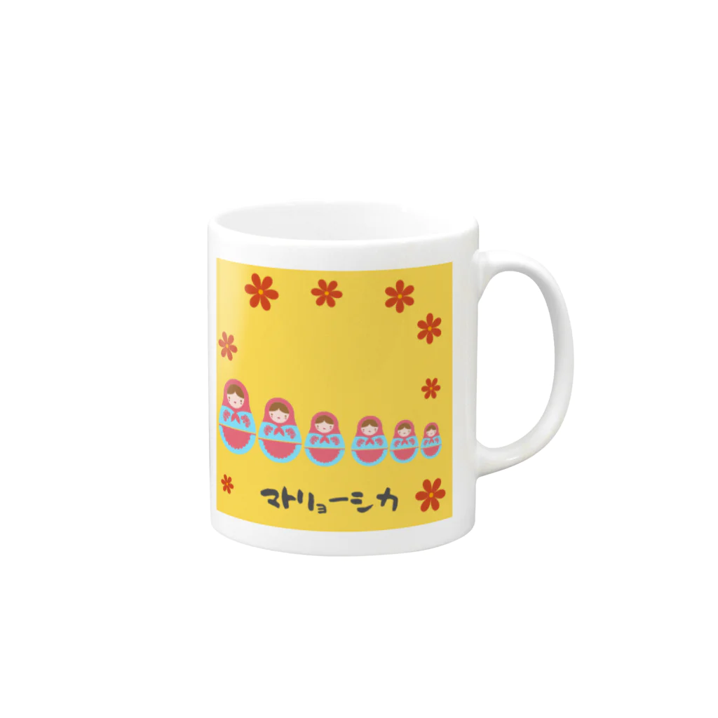 すぅいのお店 ❤︎❥ ᥫᩣのマトリョーシカ Mug :right side of the handle