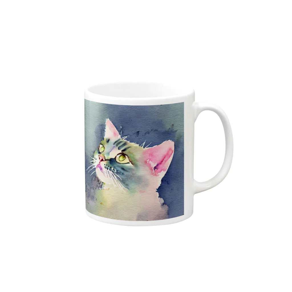 broccoli-のcat1 Mug :right side of the handle