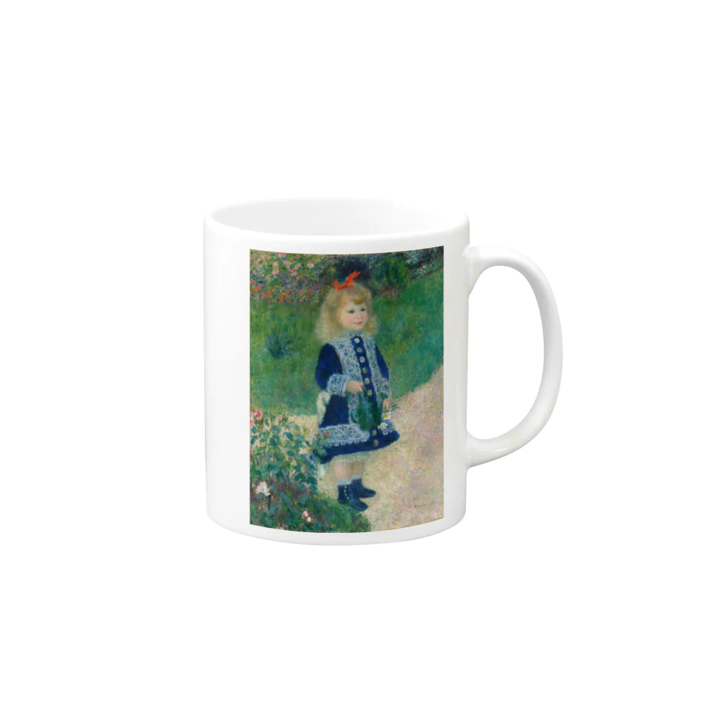 ルノワールの色彩のじょうろを持つ少女（A Girl with a Watering Can） Mug :right side of the handle