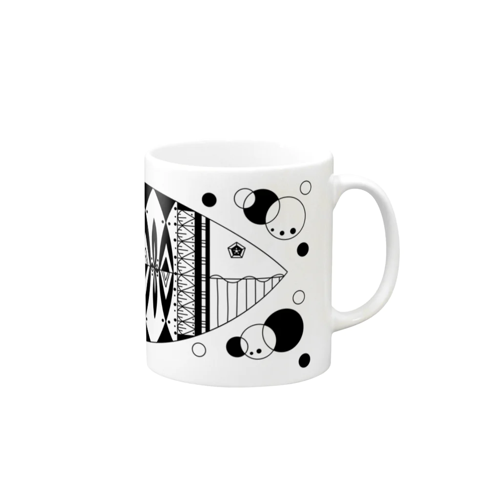 184屋のミステリーフィッシュ Mug :right side of the handle