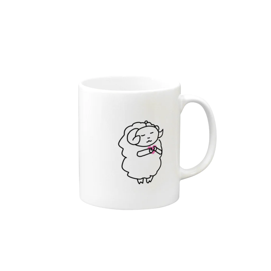 Sleepの地球外系ひつじはこころを知る Mug :right side of the handle