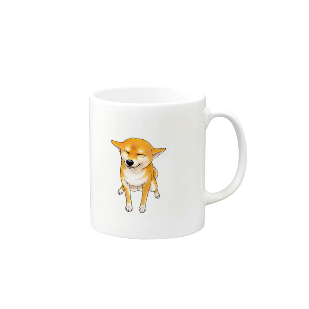 Atelier-Queueの笑う柴犬 Mug :right side of the handle