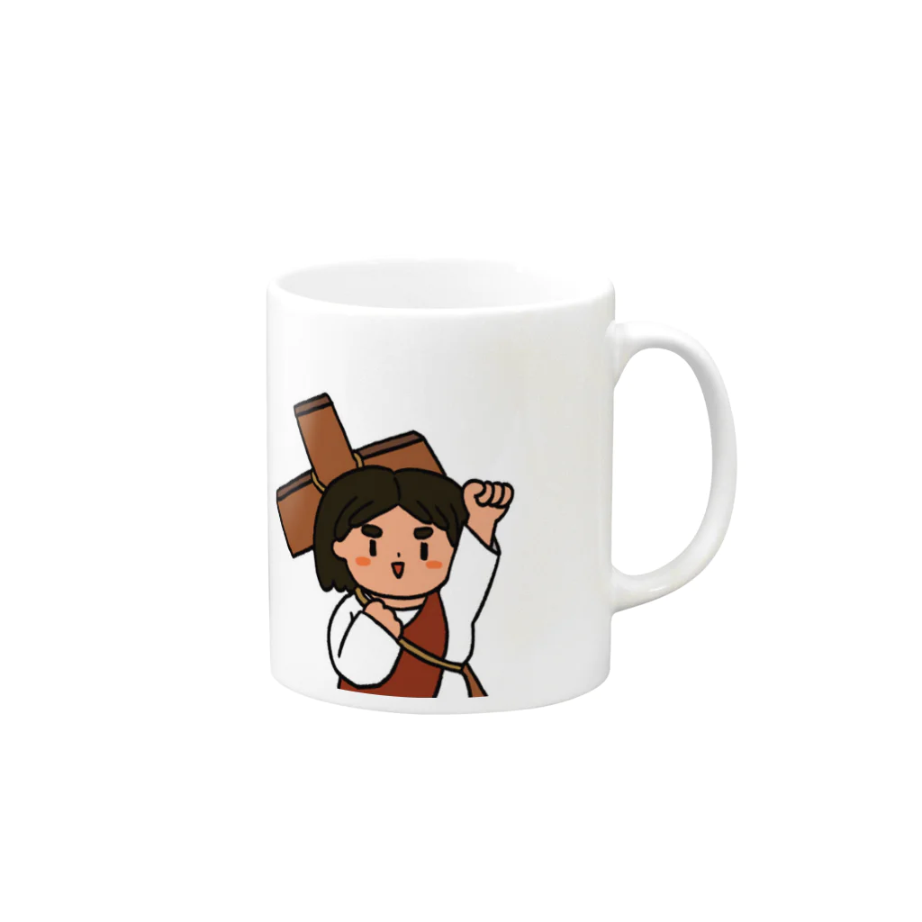 littleonesのCross 十字架 Mug :right side of the handle