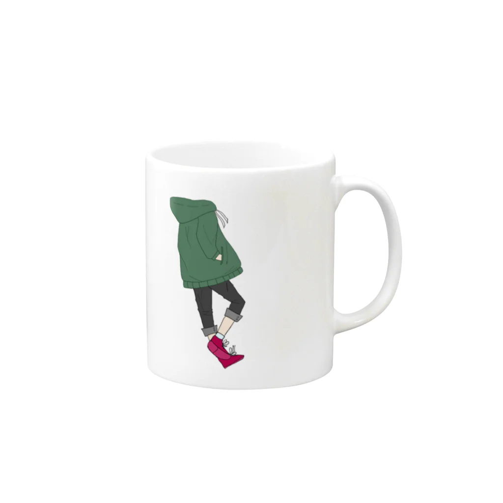 ほわいとしょっぷのJacket Corde Mug :right side of the handle