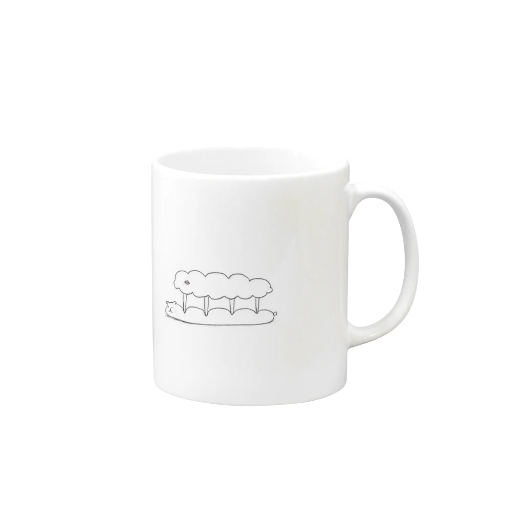 mondaymondenのやわらかいいぬを踏むあるくくちびる Mug :right side of the handle