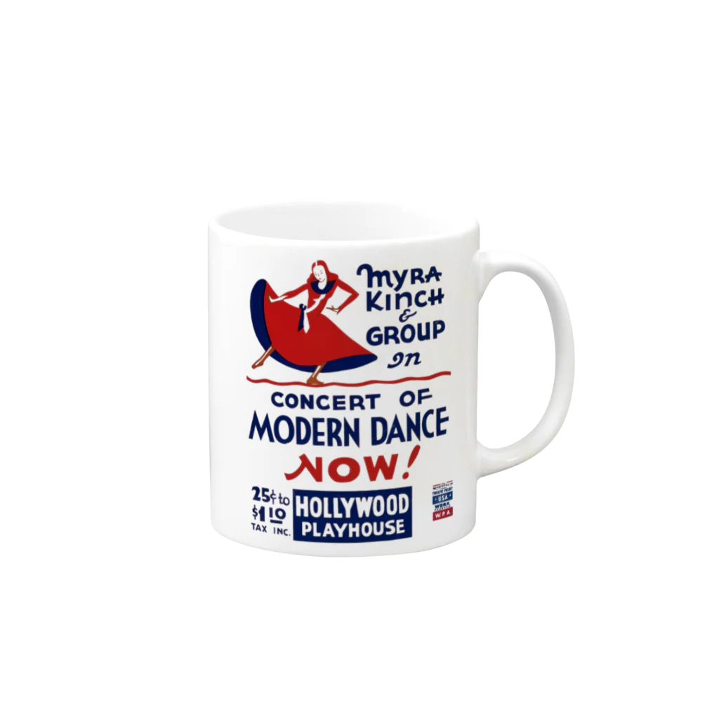 PD selectionのVintage Dance Poster：ヴィンテージ・ダンスポスター Mug :right side of the handle