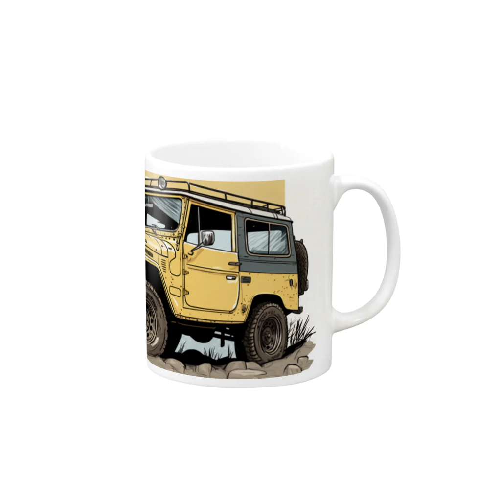 AI車屋のlandcruiser lover#1 ランクル Mug :right side of the handle