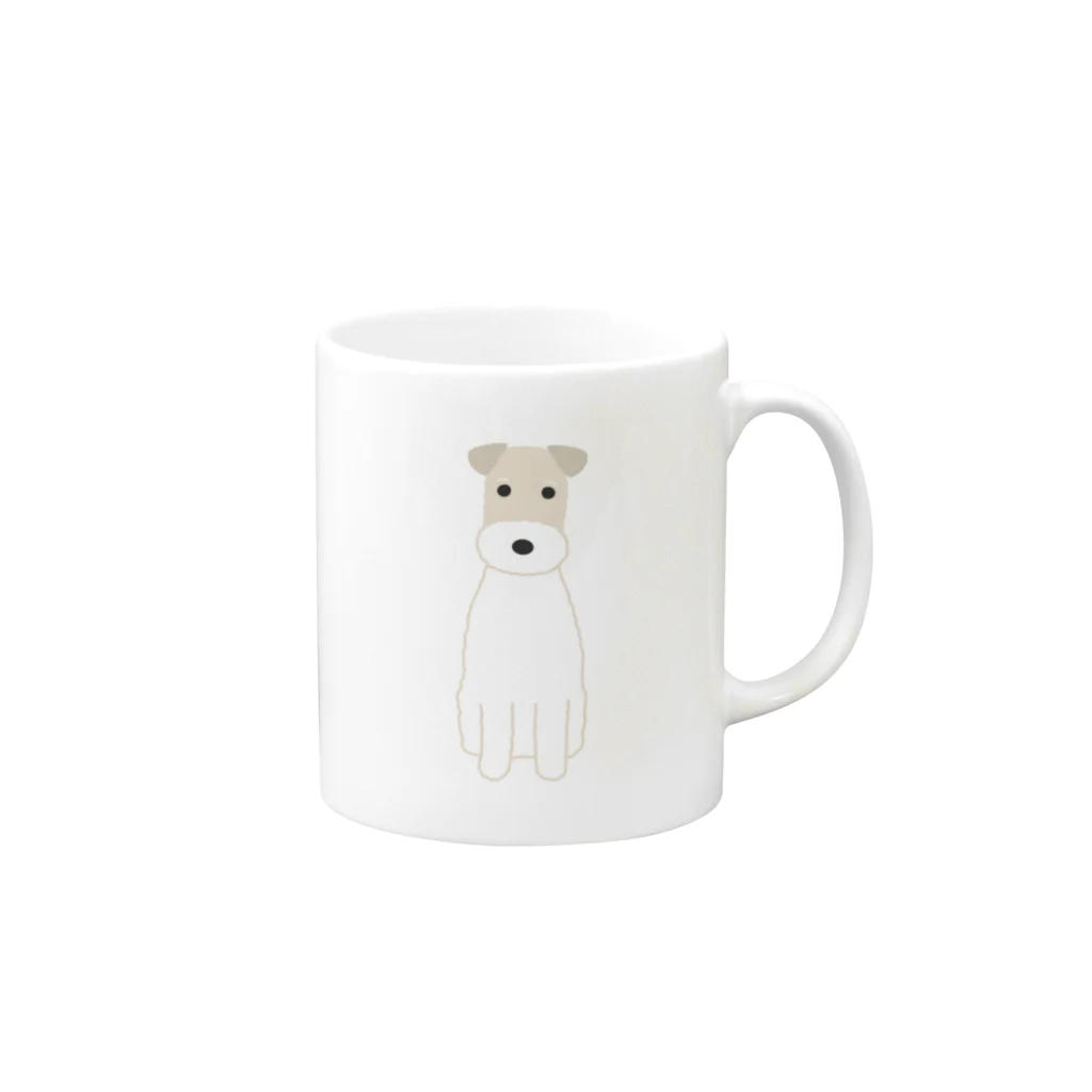 ゆいたっく／犬イラストのワイヤーフォックステリア2 Mug :right side of the handle