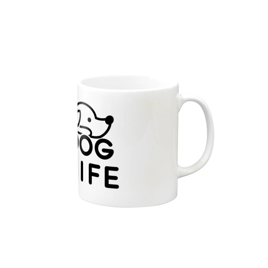 ぽぴーぴぽーのNO DOG NO LIFE  マグカップの取っ手の右面