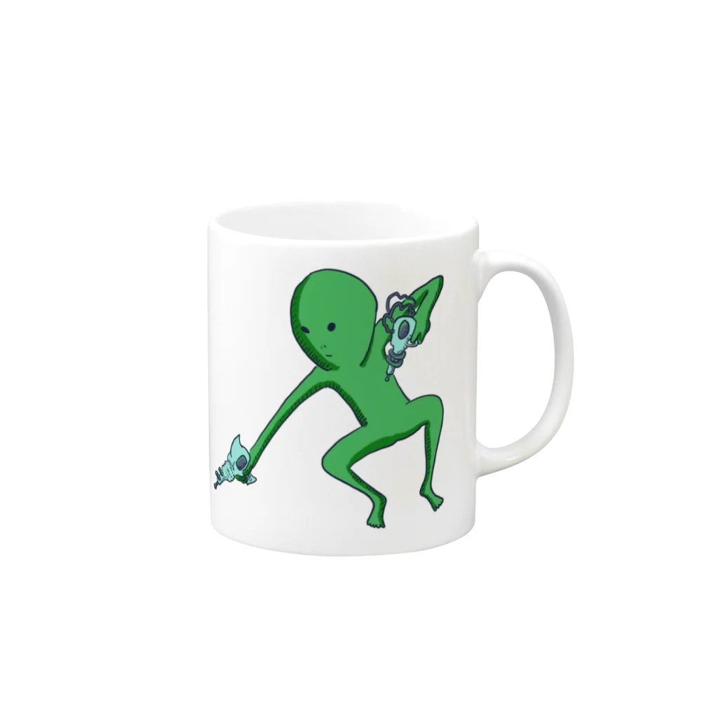 doteauの宇宙人くん：光線ピューピュー Mug :right side of the handle