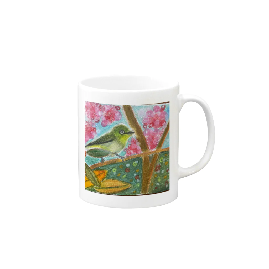 DaNアートSHOPのメジロ Mug :right side of the handle