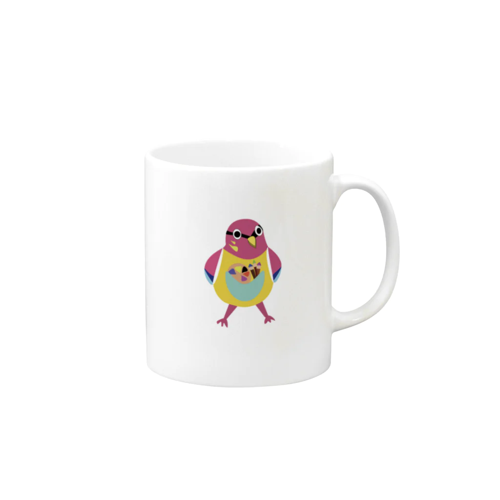 Moomoooのcoloドリ Mug :right side of the handle