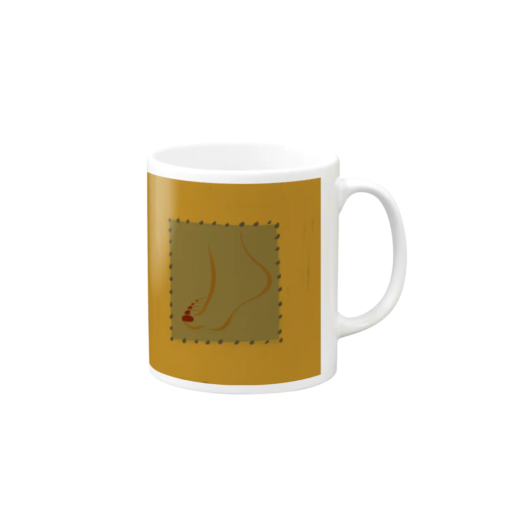 デミのASHI YELLOW Mug :right side of the handle