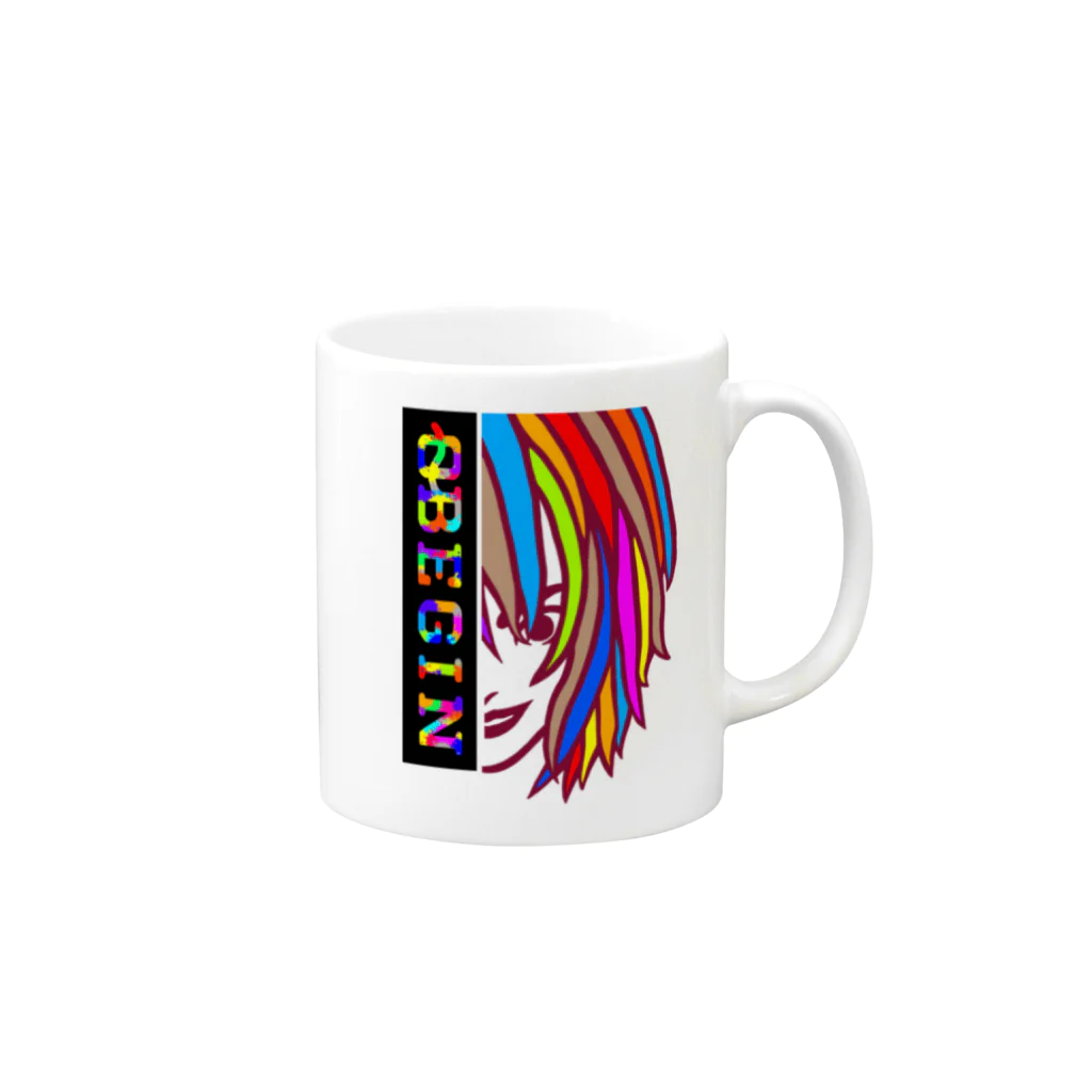 [0~Begin]のロゴ0~Begin  『Human』 Mug :right side of the handle