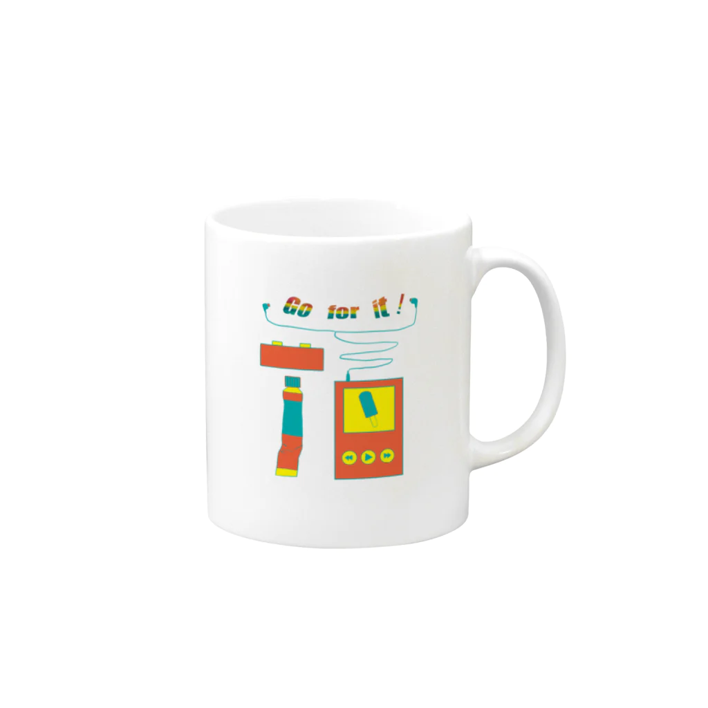 Sun BlueのGo for it！ 【ビタミンフードカラー】 Mug :right side of the handle