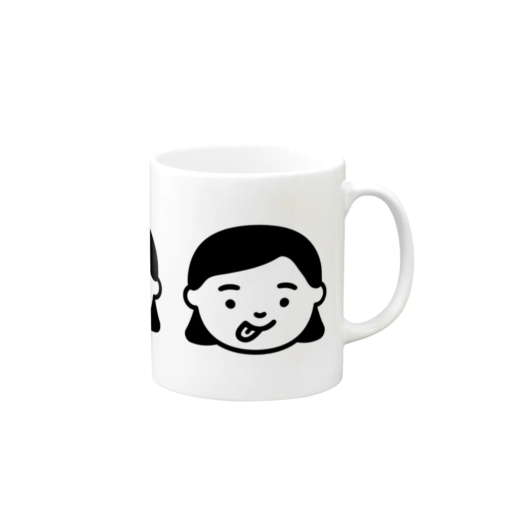 日常生活合同会社 オンライン事業部のマグカップ（いっ子ちゃん） Mug :right side of the handle