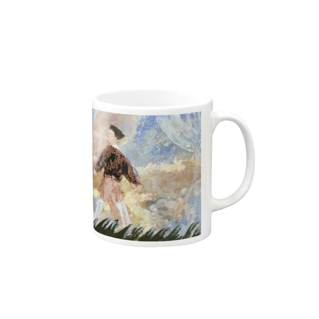 TeePeeの風の旅人1 Mug :right side of the handle