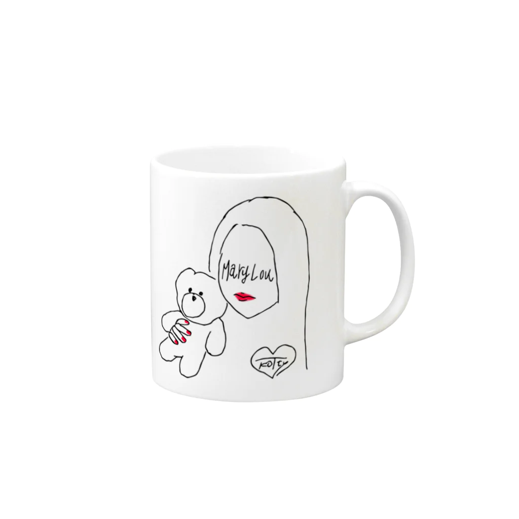 Mary Lou Official GoodsのKotty.2 Mug :right side of the handle