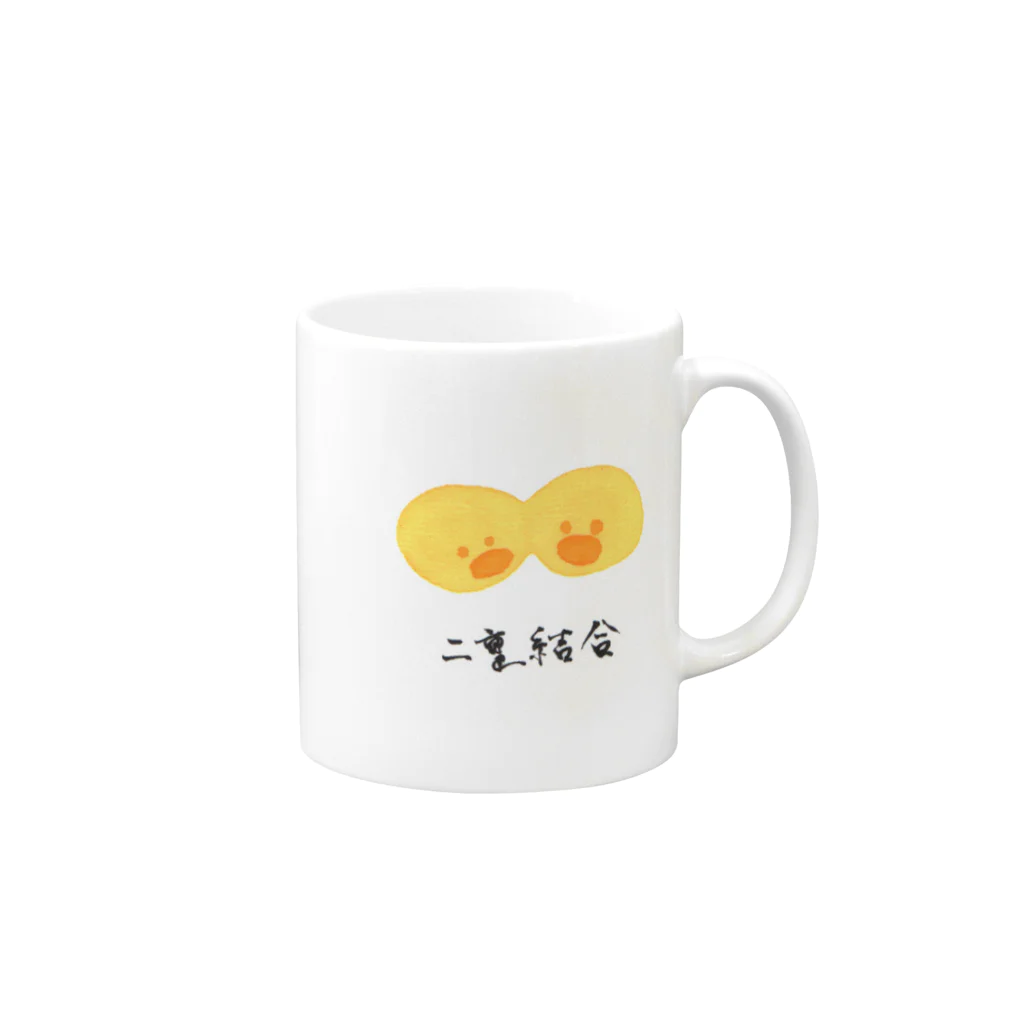 WATTのひよこ（二重結合） Mug :right side of the handle