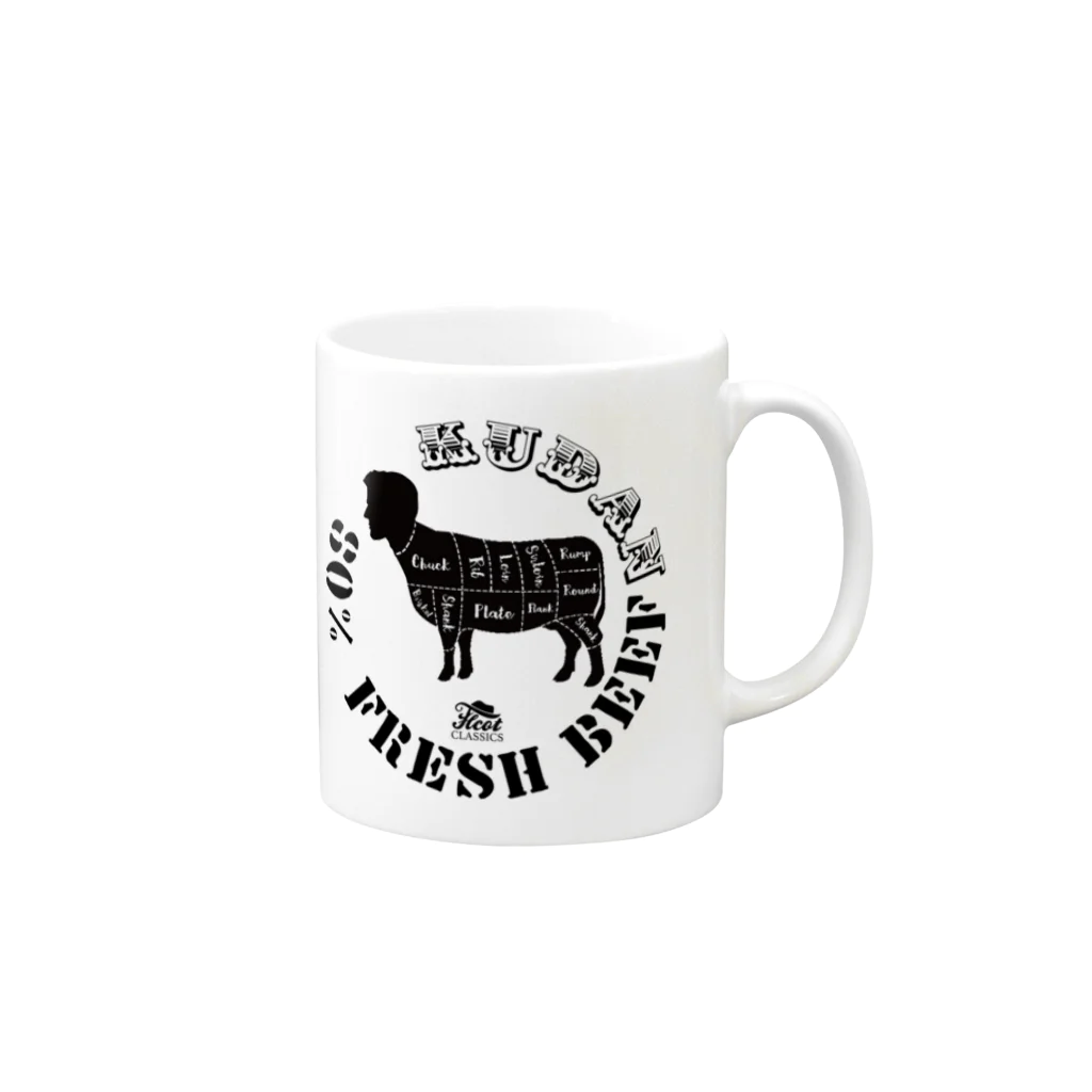 THCOT CLASSICS オカラジグッズ STOREのKUDAN TC-041 Mug :right side of the handle