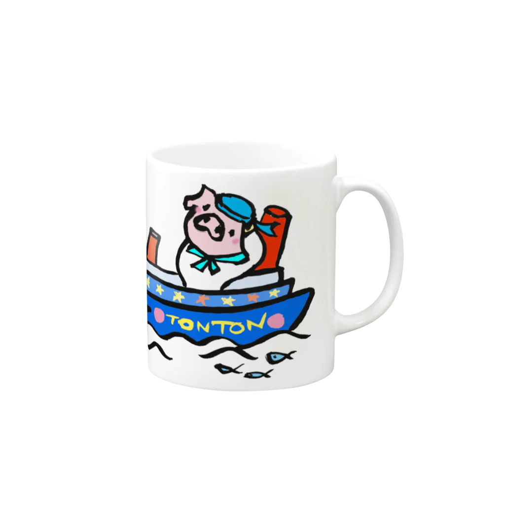 PIGSTARのお船でゆらゆら Mug :right side of the handle