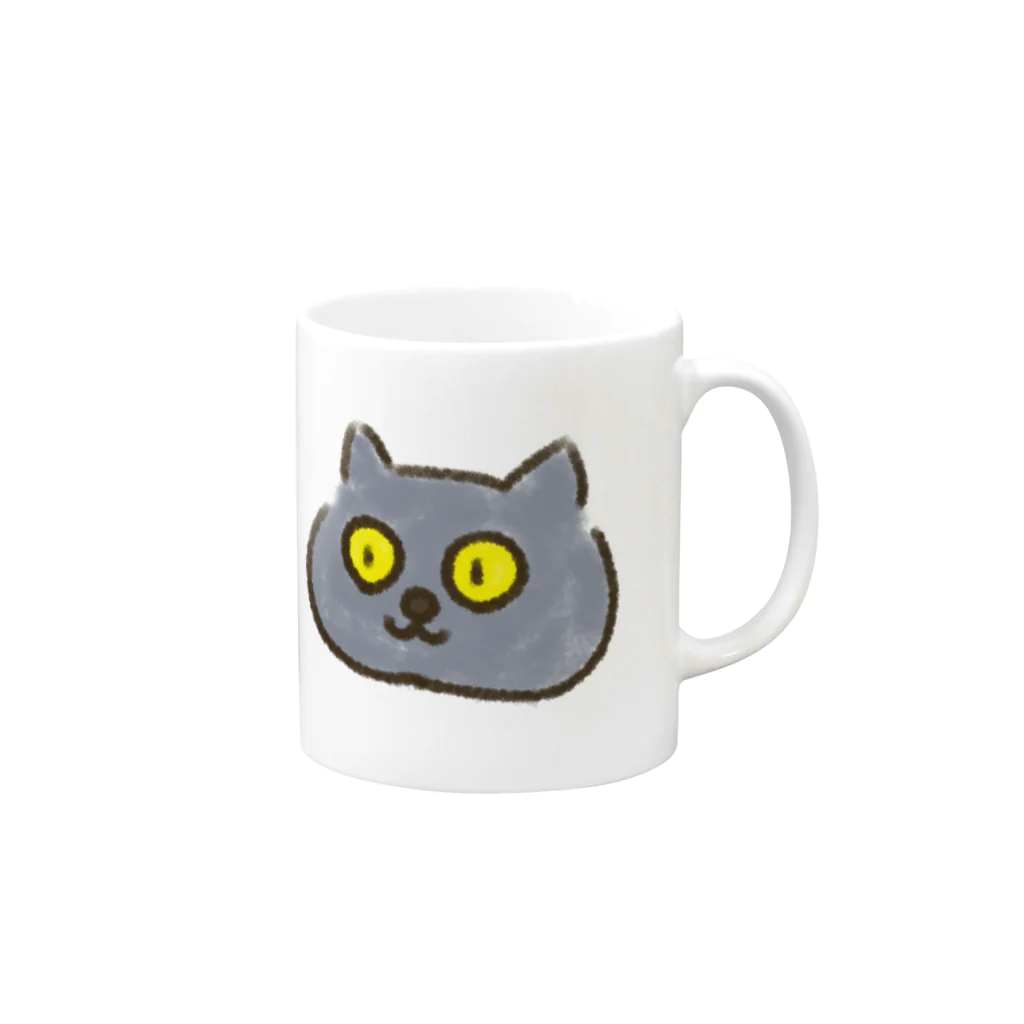 ねこちゃん家のねこのシャルトリュー Mug :right side of the handle