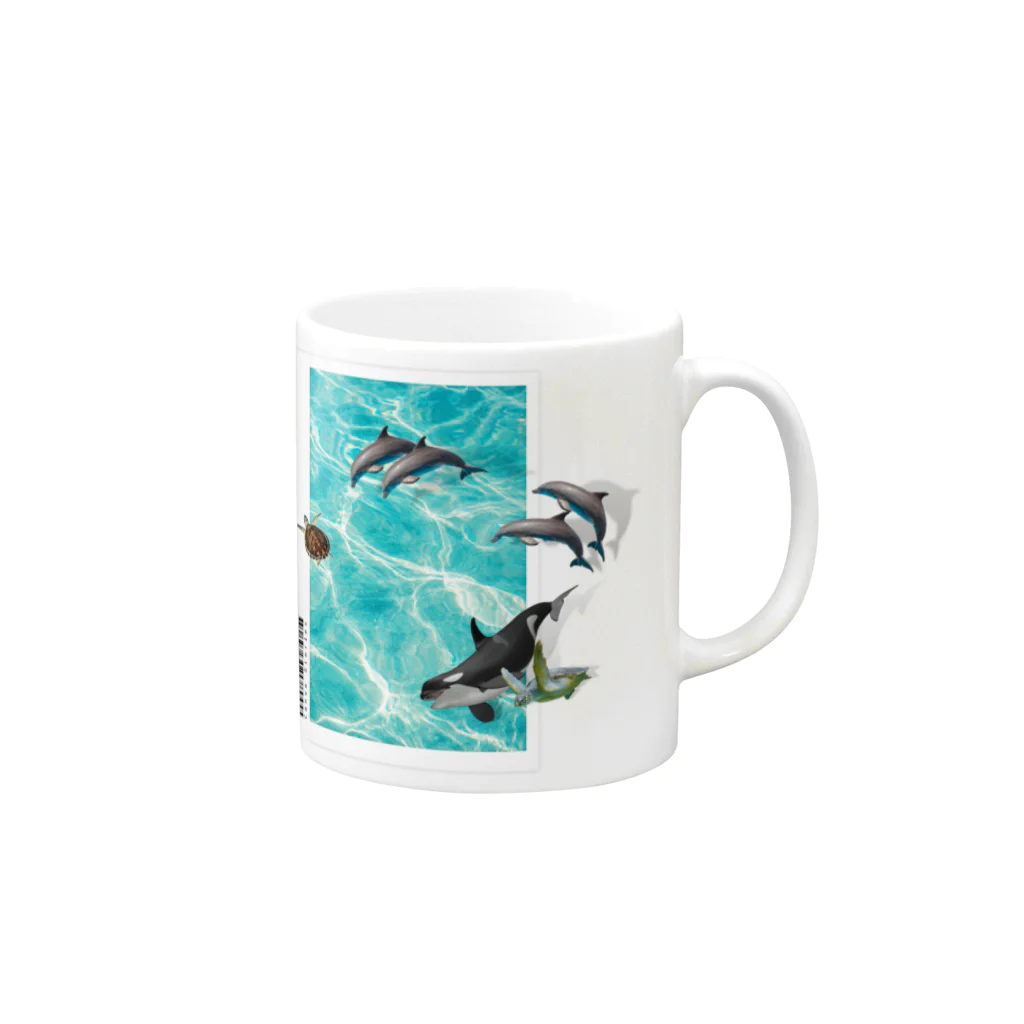 𝙈𝙊𝙈𝙊'𝙨 𝙎𝙝𝙤𝙥の海の仲間たち Mug :right side of the handle