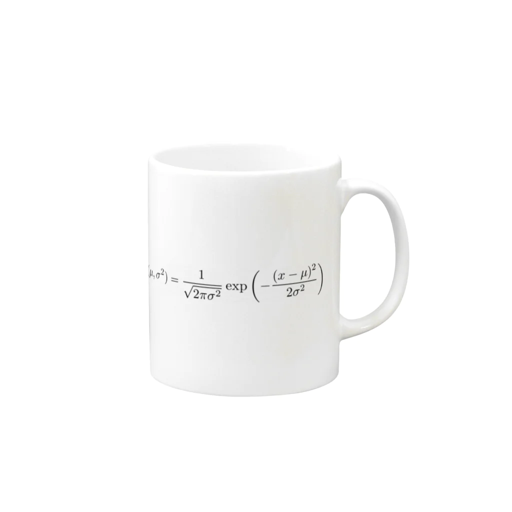 理系ファンクラブの正規分布 - Normal distribution - Mug :right side of the handle