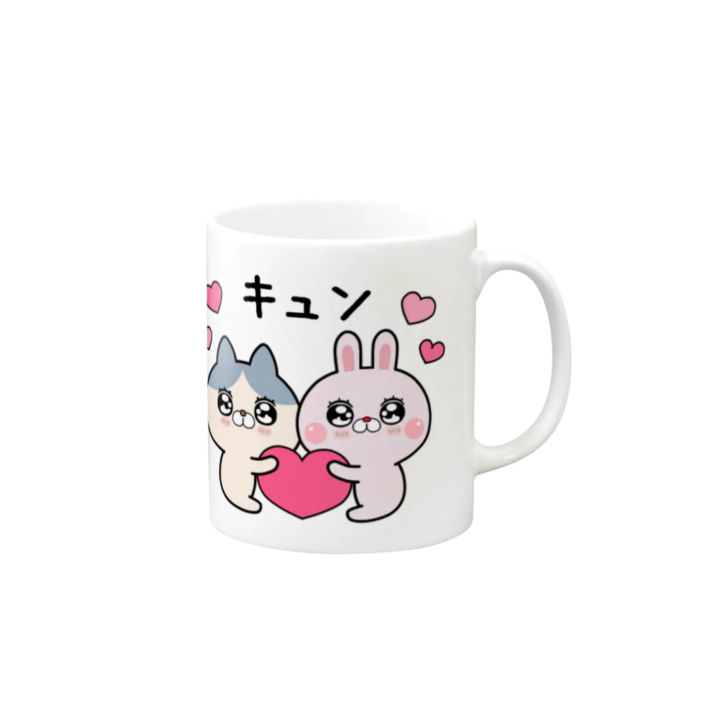 あちゅ＠LINEスタンプ発売中のキュンのラピピとネコワレ Mug :right side of the handle