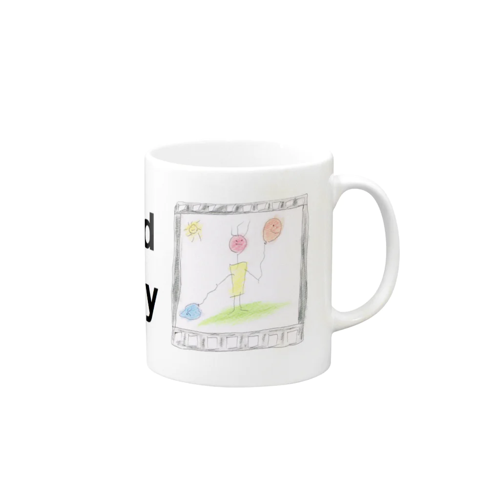 クラフトワークの風船のマグカップ Mug :right side of the handle