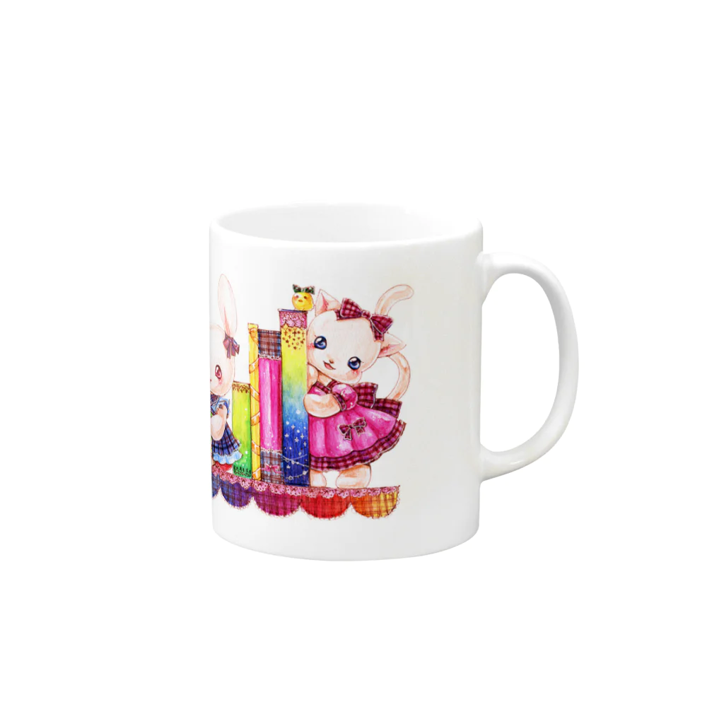 hirokaのcolorfulぶっくふれんず Mug :right side of the handle