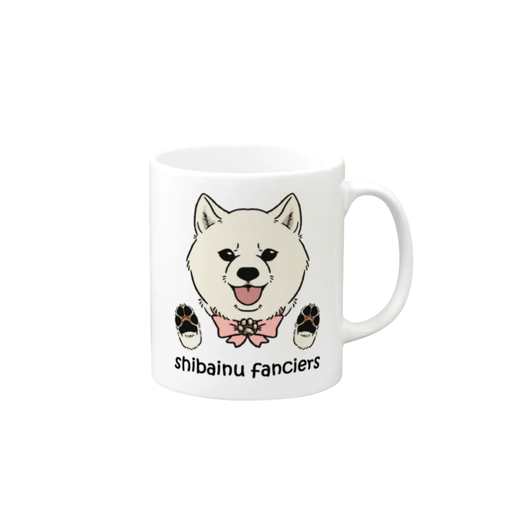 豆つぶのshiba-inu fanciers(白柴) Mug :right side of the handle