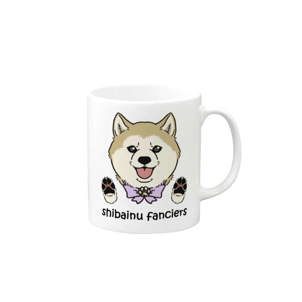 豆つぶのshiba-inu fanciers(シニア柴) マグカップの取っ手の右面