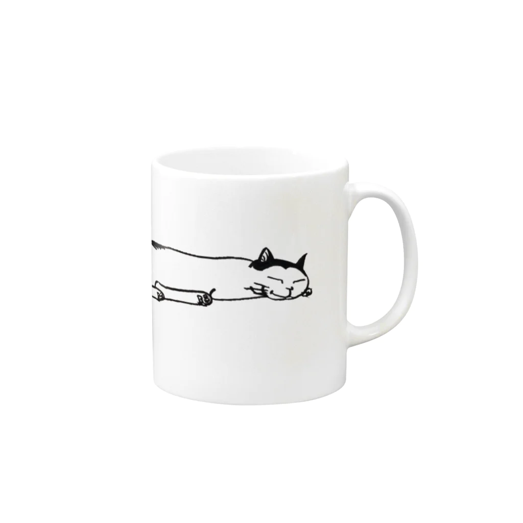 ねこのしっぽのねむりねこ Mug :right side of the handle