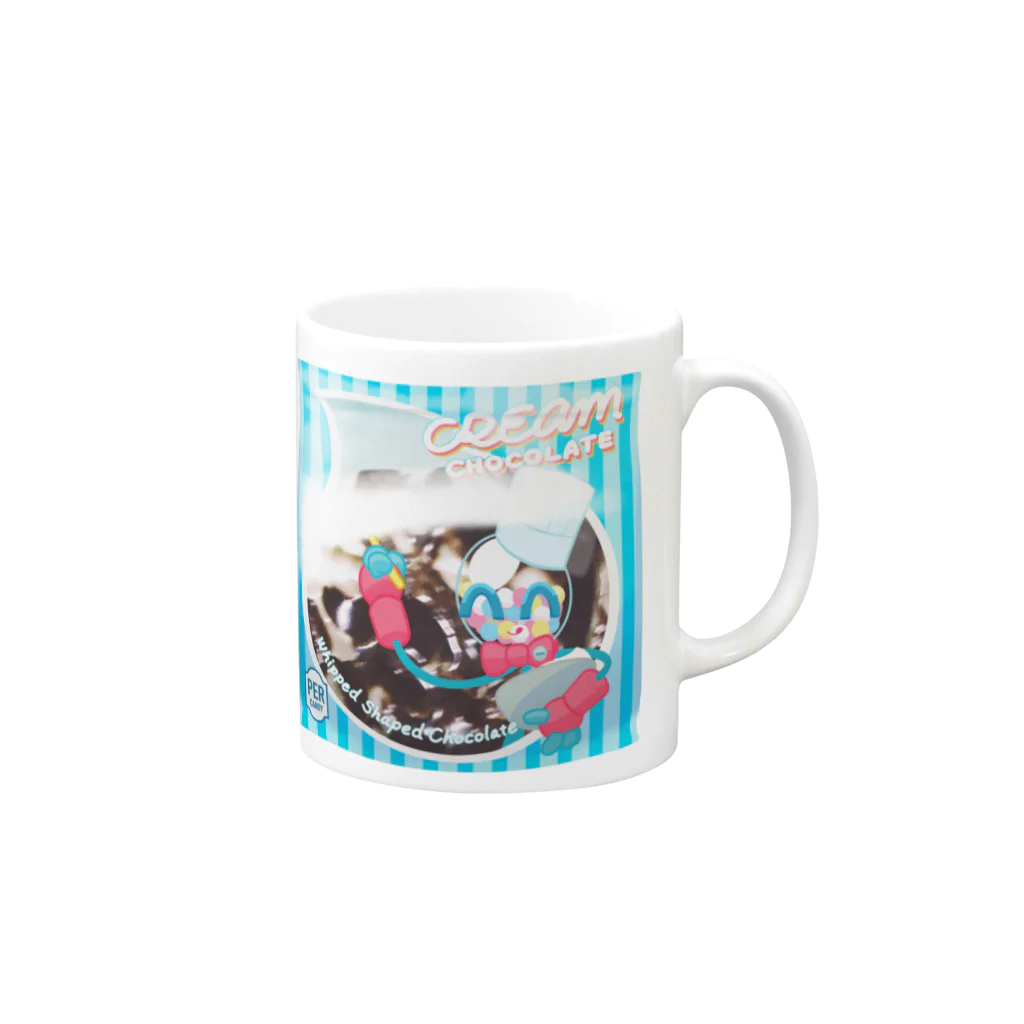 OZett shop COMET-SのPermanent Candy Series Cream Chocolate Mug :right side of the handle