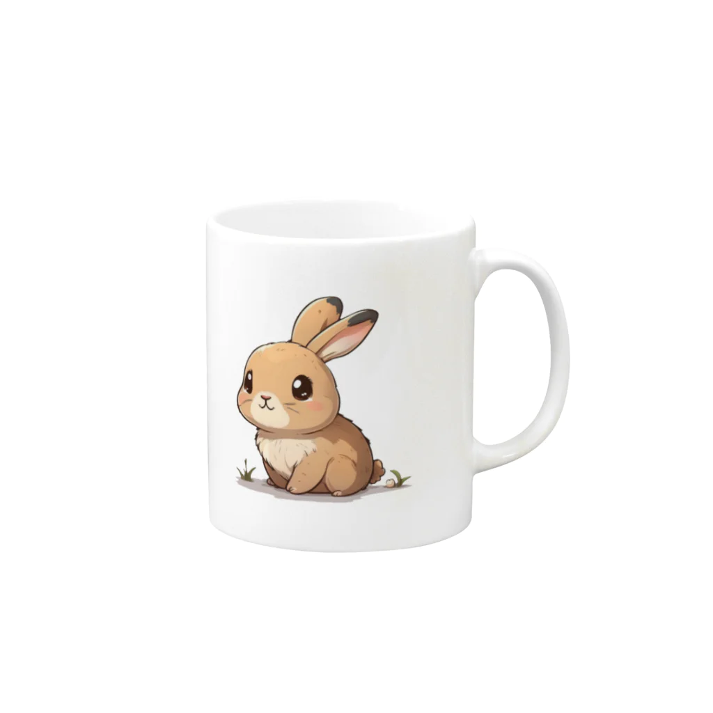 チビアニメのチビウサギ Mug :right side of the handle